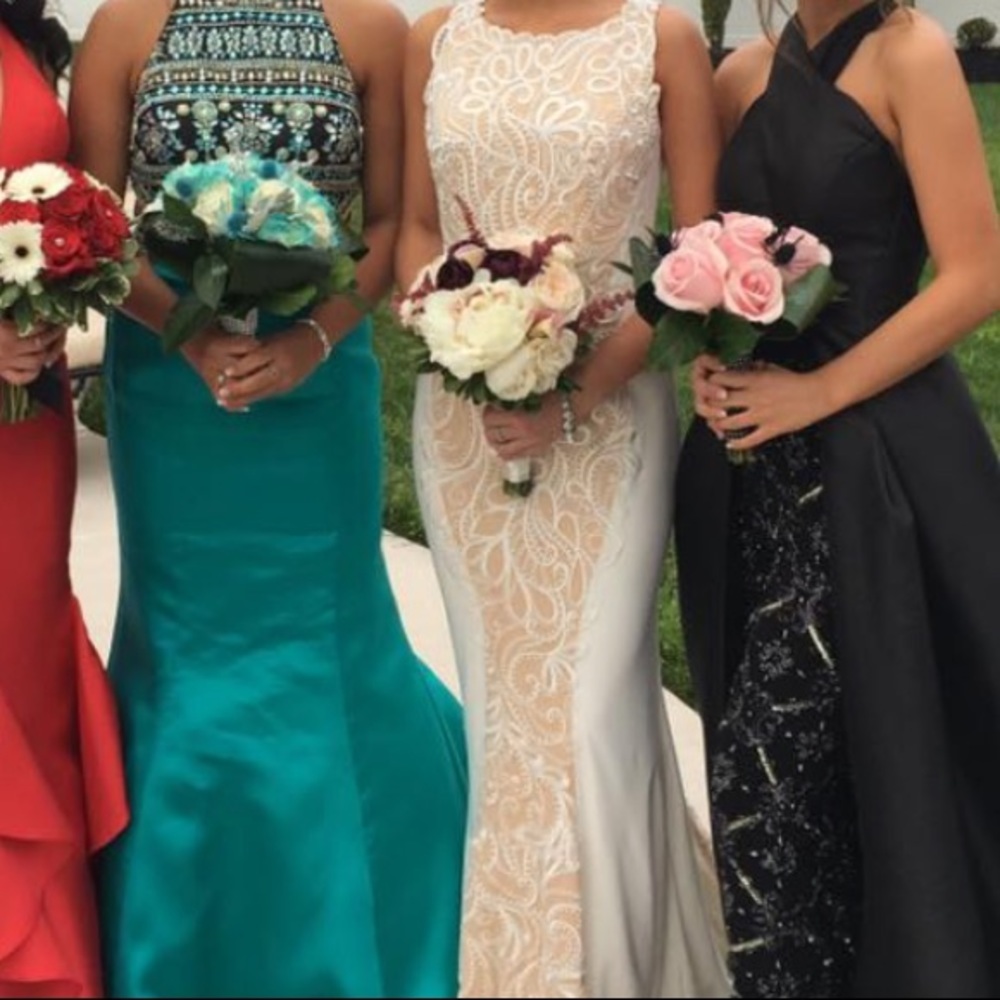 White/Cream Lace evening gown/prom